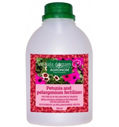 MĒSLOŠANAS LĪDZEKLIS PETŪNIJĀM UN PELARGONIJĀM 0,5 L