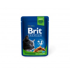 BRIT PREMIUM CHICKEN SLICES STERILISED 100G KAĶIEM