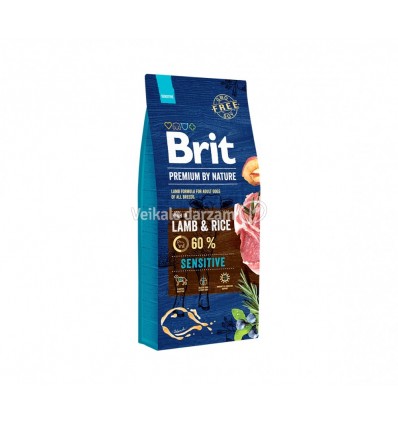 BRIT PREMIUM BY NATURE SENSITIVE LAMB 15KG SUŅIEM