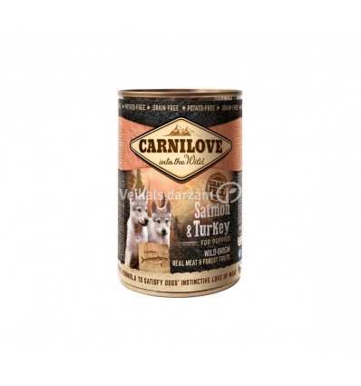 CARNILOVE SALMON&TURKEY KONSERVĒTS 400G KUCĒNIEM