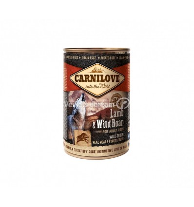 CARNILOVE LAMB&WILD BOAR KONSERVĒTS 400G SUŅIEM