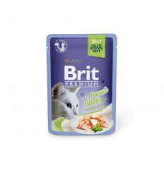 BRIT PREMIUM DELICATE FILLETS IN JELLY WITH TROUT 85G KAĶIEM