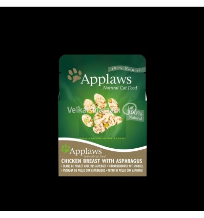 APPLAWS CHICKEN & ASPARAGUS & WILD RICE KONSERVI 70G KAĶIEM 8002ML-A