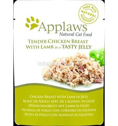 APPLAWS CHICKEN BREAST WITH LAMB IN JELLY KONSERVI 70G KAĶIEM 8253ML-A