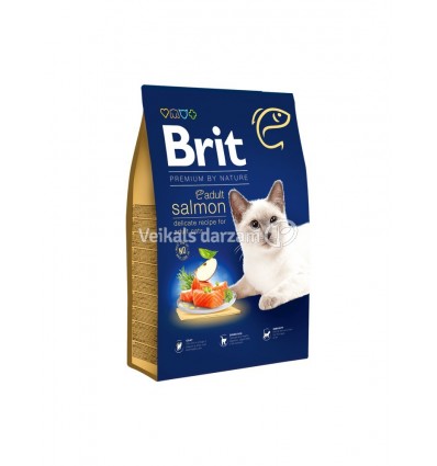 BRIT PREMIUM CAT ADULT SALMON 8KG KAĶIEM