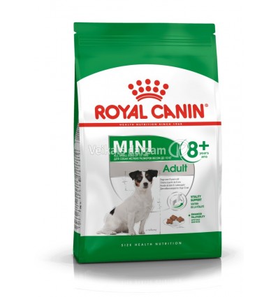 ROYAL CANIN SHN 0,8KG MINI ADULT 8+ SUŅIEM