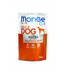 MONGE GRILL- DOG POUCHES SENIOR WITH DUCK 100G SUŅIEM