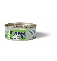 MONGE NATURAL - WET CAT CANS YELLOWFIN TUNA WITH CHICKEN 80G KAĶIEM