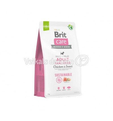 BRIT CARE ADULT S CHICKEN&INSECT 7 KG SUŅIEM