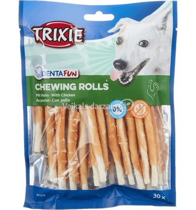 TRIXIE DENTA FUN CHICKEN CHEWING ROLLS 28CM 3VNTGAB 250G GARDUMS SUŅIEM