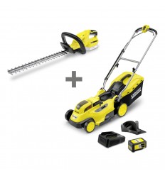 KARCHER ZĀLES PĻUVĒJS LMO 18-36 AR AKUMULATORU + KRŪMGRIEZIS HGE 18-45 DĀVANĀ