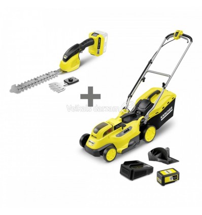 KARCHER ZĀLES PĻĀVĒJS LMO 18-36 AR AKUMULATORU + ZĀLES UN KRŪMU ŠĶĒRES GSH 18-20 BEZMAKSAS