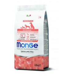 MONGE DRY DOG SPECIAL LINE - ALL BREEDS PUPPY SALMON & RICE 2,5KG KUCĒNIEM