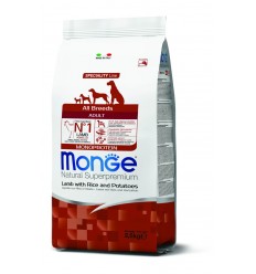 MONGE DRY DOG SPECIAL LINE - ALL BREEDS ADULT LAMB, RICE & POTATOES 2,5KG SUŅIEM