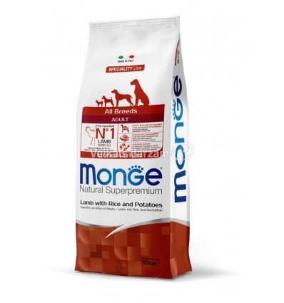 MONGE DRY DOG SPECIAL LINE - ALL BREEDS ADULT LAMB, RICE & POTATOES 12KG SUŅIEM