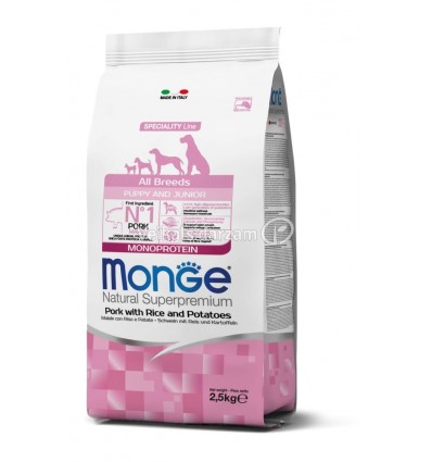 MONGE DRY DOG SPECIAL LINE MONO - ALL BREEDS PUPPY PORK, RICE & POTATOES 2,5KG KUCĒNIEM