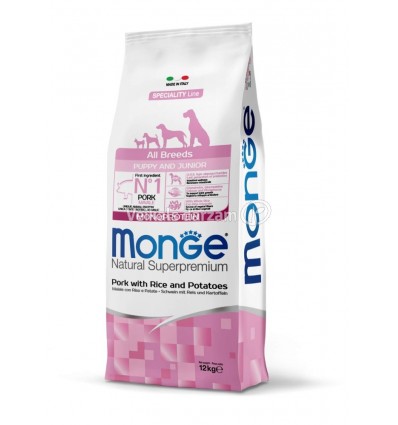 MONGE DRY DOG SPECIAL LINE MONO - ALL BREEDS PUPPY PORK, RICE & POTATOES 12KG KUCĒNIEM