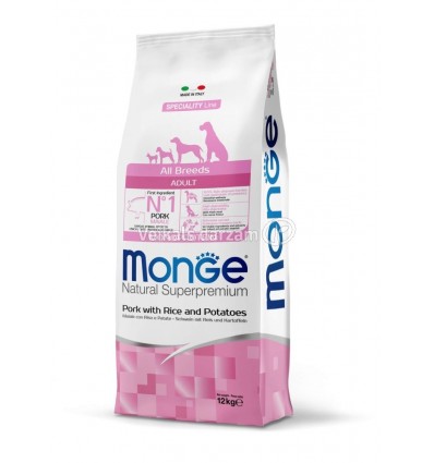 MONGE DRY DOG SPECIAL LINE - ALL BREEDS ADULT PORK, RICE & POTATOES 12KG SUŅIEM