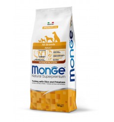 MONGE DRY DOG SPECIAL LINE MONO - ALL BREEDS ADULT TURKEY, RICE & POTATOES 12KG SUŅIEM