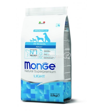 MONGE DRY DOG SPECIAL LINE - ALL BREEDS ADULT LIGHT SALMON & RICE 2,5KG SUŅIEM