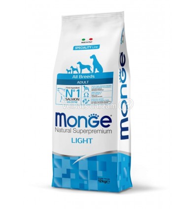 MONGE DRY DOG SPECIAL LINE - ALL BREEDS ADULT LIGHT SALMON & RICE 12 KG SUŅIEM