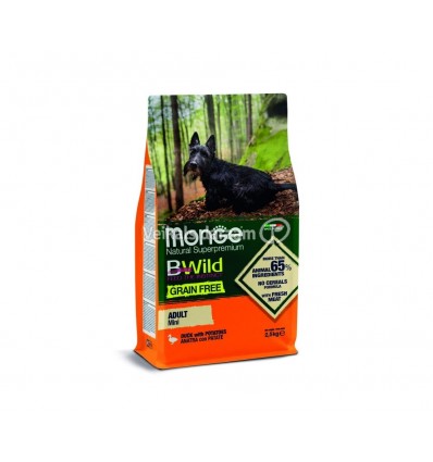 MONGE DRY DOG ADULT GRAIN FREE MINI DUCK & POTATOES 2,5KG SUŅIEM