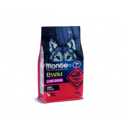 MONGE DRY DOG BWILD - ALL BREEDS ADULT DEER 2,5KG SUŅIEM