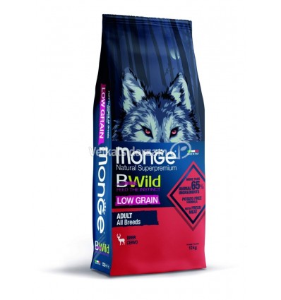 MONGE DRY DOG BWILD - ALL BREEDS ADULT DEER 12KG SUŅIEM