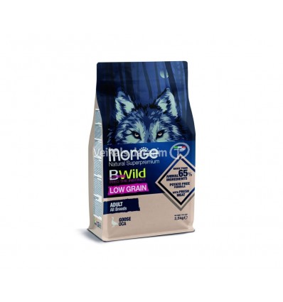 MONGE DRY DOG BWILD - ALL BREEDS ADULT GOOSE 2,5 KG SUŅIEM