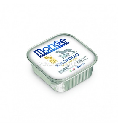 MONGE MONOPROTEICO "SOLO" - WET DOG PATE 100% CHICKEN 150G SUŅIEM