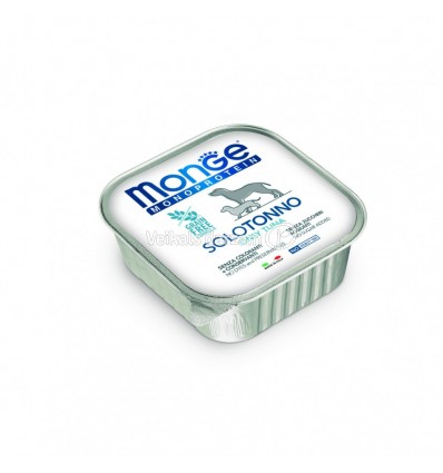 MONGE MONOPROTEICO "SOLO" - WET DOG PATE 100% TUNA 150G SUŅIEM