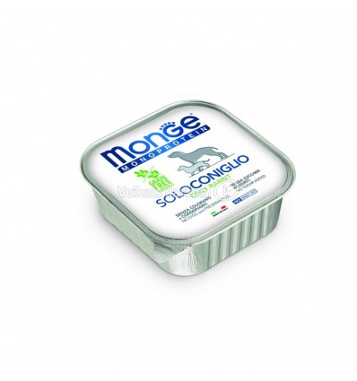 MONGE MONOPROTEICO "SOLO" - WET DOG PATE 100% RABBIT 150G SUŅIEM