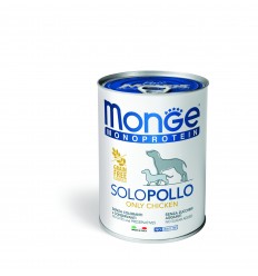 MONGE MONOPROTEICO "SOLO" - WET DOG PATE 100% CHICKEN 400G SUŅIEM