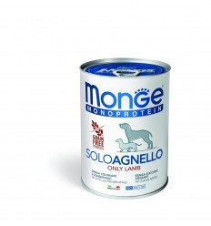 MONGE MONOPROTEICO "SOLO" - WET DOG PATE 100% LAMB 400G SUŅIEM