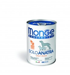 MONGE MONOPROTEICO "SOLO" - WET DOG PATE 100% DUCK 400G SUŅIEM