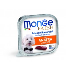 MONGE FRESH - WET DOG ALU PATE & CHUNKIES DUCK 100G SUŅIEM