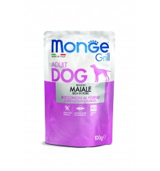 MONGE GRILL- DOG POUCHES PORK 100G SUŅIEM