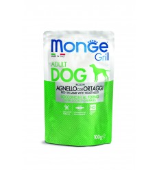 MONGE GRILL- DOG POUCHES LAMB & VEGETABLES 100G SUŅIEM