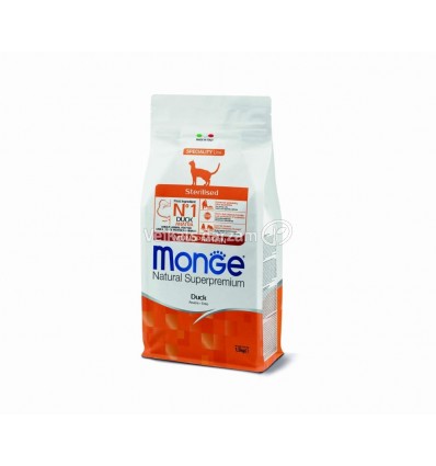 MONGE ADULT STERILIZED DUCK MONOPROTEIN 1,5 KG KAĶIEM