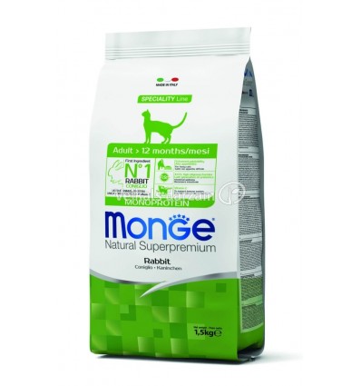 MONGE ADULT RABBIT MONOPROTEIN 1,5KG KAĶIEM