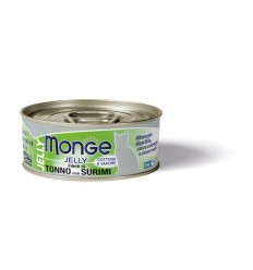 MONGE JELLY - WET CAT YELLOWFIN TUNA IN JELLY WITH SURIMI 80G KAĶIEM