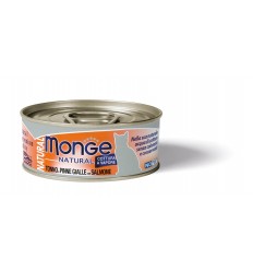 MONGE NATURAL - WET CAT CANS YELLOWFIN TUNA WITH SALMON 80G KAĶIEM