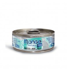 MONGE NATURAL - WET CAT CANS SEAFOOD MIXED WITH CHICKEN 80G KAĶIEM