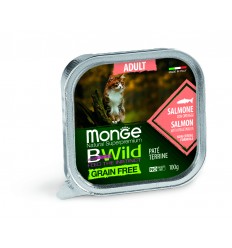 MONGE BWILD CAT GRAIN FREE ADULT SALMON VEGETABLES 100G KAĶIEM