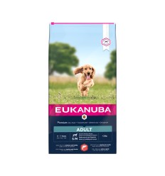 EUKANUBA DOG SALMON BARLEY S/M BREED 2,5 KG, AR LASI UN MIEŽIEM SUŅIEM