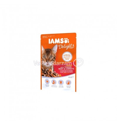 IAMS CAT DELIGHT BEEF&CARROTS IN JELLY 85 G KAĶIEM