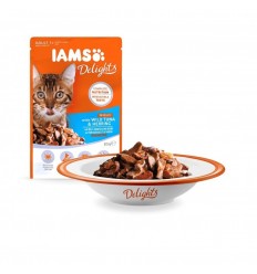 IAMS CAT DELIGHT TUNA&HERRING IN JELLY 85 G KAĶIEM