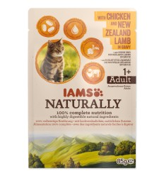 IAMS CAT WITH CHICKEN & NEW ZELAND LAMB IN GRAVY 85 G KAĶIEM