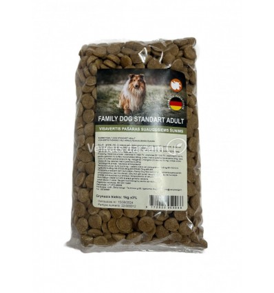 FAMILY DOG STANDARTS ADULT AR LIELLOPU GAĻU 1KG SUŅIEM