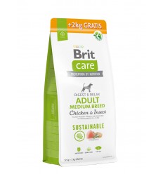 BRIT CARE ADULT M CHICKEN&INSECT 12+2KG SUŅIEM